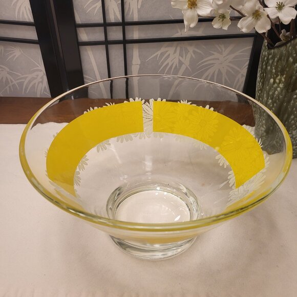 MOD MCM Anchor Hocking Daisy Flower Power Serving/Chip Bowl USA - Picture 4 of 4